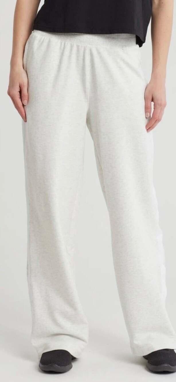 Yogalicious Cloud Plush Sanctuary Pant Heather grey wide leg snap Large